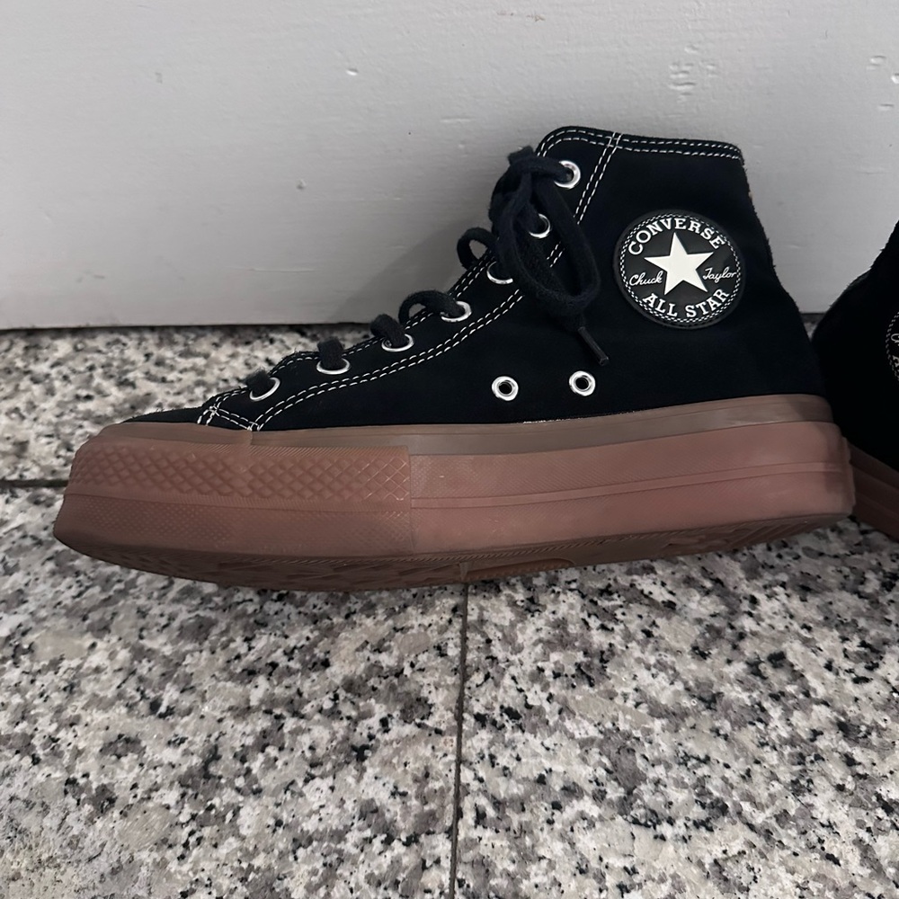 Leather Suede Converse Black High-Top Sneakers